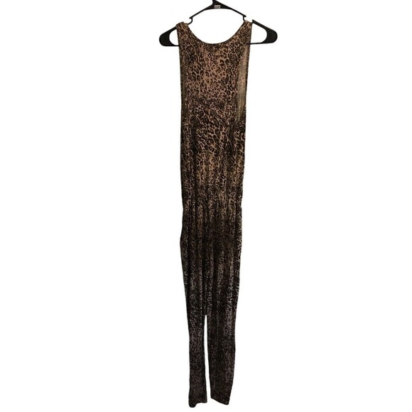 Sofia Vergara Romper Women's Size Small Brown Leopard Print Stretch Sofia Jeans - Picture 2 of 6
